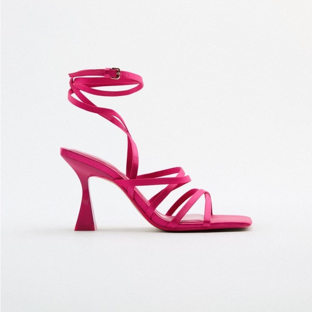 ZARA LACE UP HIGH HEEL SANDALS